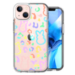 Apple iPhone 13 Mini Leopard Easter Bunny Candy Colorful Rainbow Double Layer Phone Case Cover