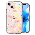 Apple iPhone 14 Plus Pastel Easter Polkadots Bunny Chick Candies Design Double Layer Phone Case Cover