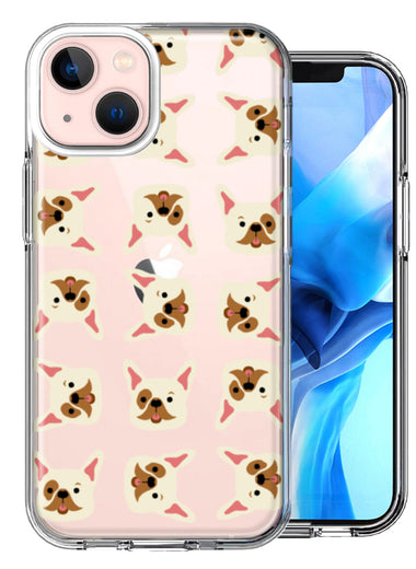 Apple iPhone 14 Frenchie Bulldog Polkadots Design Double Layer Phone Case Cover