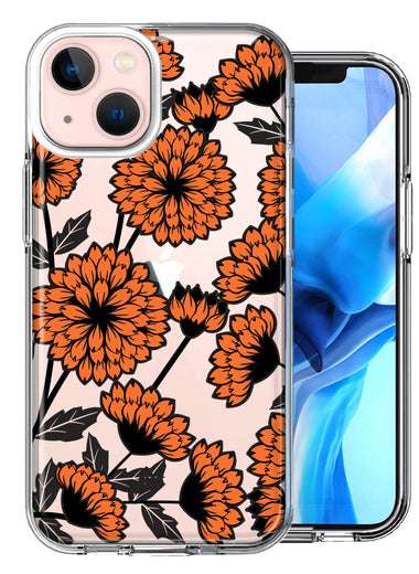 Apple iPhone 13 Mini Chrysanthemum Flowers Design Double Layer Phone Case Cover