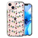 Apple iPhone 15 Vintage Christmas String lights Design Double Layer Phone Case Cover