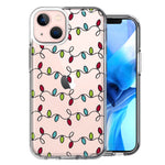 Apple iPhone 14 Vintage Christmas String lights Design Double Layer Phone Case Cover