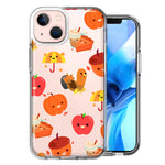 Apple iPhone 15 Plus Thanksgiving Cute Autumn Fall Pumpkins Design Double Layer Phone Case Cover