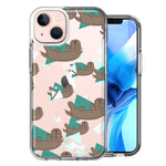Apple iPhone 13 Cute Otter Design Double Layer Phone Case Cover
