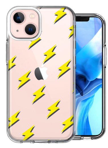 Apple iPhone 13 Mini Lighting Bolts Design Double Layer Phone Case Cover