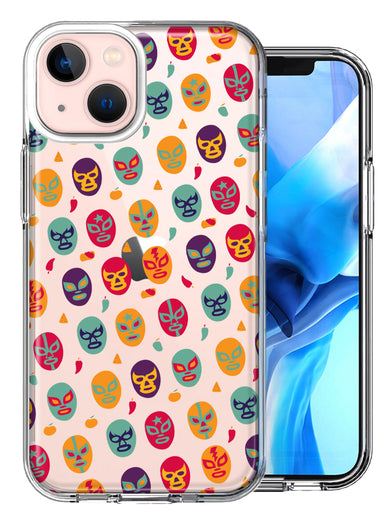 Apple iPhone 13 Mini Lucha Libre Masks Design Double Layer Phone Case Cover