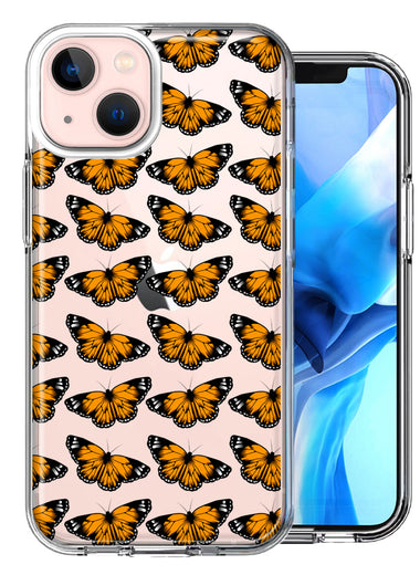 Apple iPhone 13 Monarch Butterflies Design Double Layer Phone Case Cover