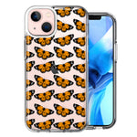 Apple iPhone 13 Mini Monarch Butterflies Design Double Layer Phone Case Cover