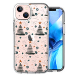 Apple iPhone 14 Christmas Tree Scribbles Design Double Layer Phone Case Cover