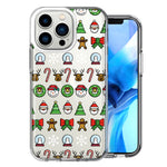Apple iPhone 13 Pro Classic Christmas Polka Dots Santa Snowman Reindeer Candy Cane Design Double Layer Phone Case Cover