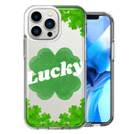 Apple iPhone 13 Pro Max Lucky St Patrick's Day Shamrock Green Clovers Double Layer Phone Case Cover