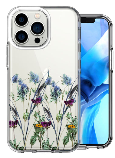 Apple iPhone 13 Pro Country Dried Flowers Design Double Layer Phone Case Cover