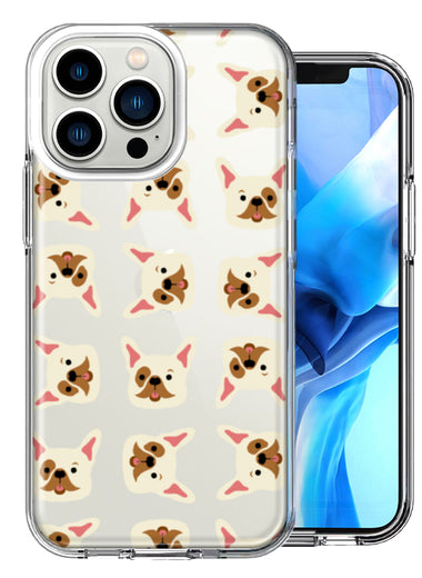 Apple iPhone 13 Pro Frenchie Bulldog Polkadots Design Double Layer Phone Case Cover