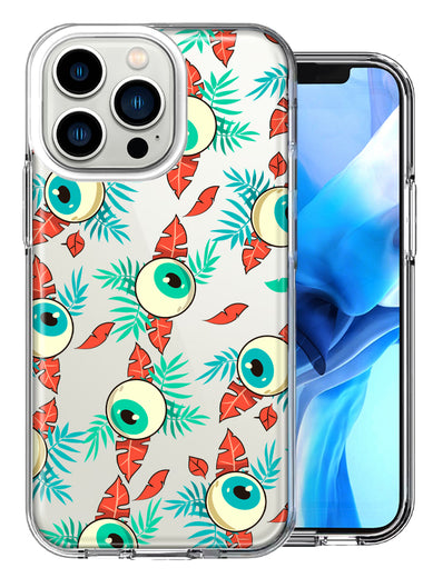 Apple iPhone 13 Pro Halloween Tropical Eyeballs Design Double Layer Phone Case Cover