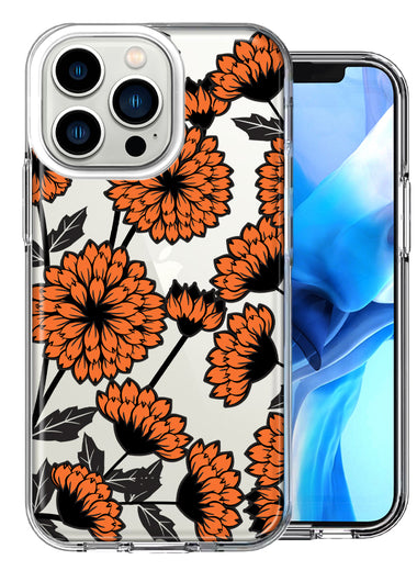 Apple iPhone 13 Pro Chrysanthemum Flowers Design Double Layer Phone Case Cover