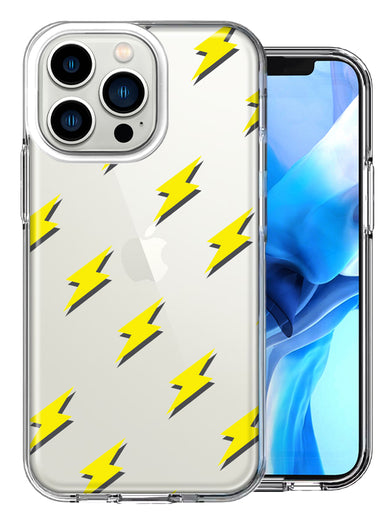 Apple iPhone 13 Pro Lighting Bolts Design Double Layer Phone Case Cover
