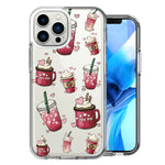 Apple iPhone 13 Pro Max Coffee Lover Valentine's Hearts Pink Drink Latte Double Layer Phone Case Cover