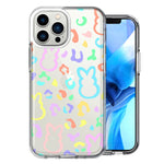 Apple iPhone 13 Pro Max Leopard Easter Bunny Candy Colorful Rainbow Double Layer Phone Case Cover