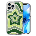 Apple iPhone 13 Pro Max Matcha Green Tea Stars Design Double Layer Phone Case Cover