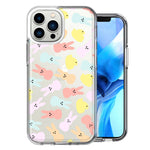 Apple iPhone 14 Pro Max Pastel Easter Polkadots Bunny Chick Candies Design Double Layer Phone Case Cover