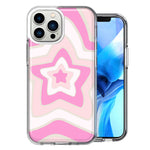 Apple iPhone 13 Pro Max Pink Bubble Gum Endless Stars Design Double Layer Phone Case Cover