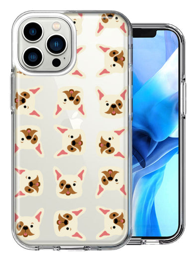 Apple iPhone 15 Pro Frenchie Bulldog Polkadots Design Double Layer Phone Case Cover