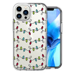 Apple iPhone 14 Pro Max Vintage Christmas String lights Design Double Layer Phone Case Cover