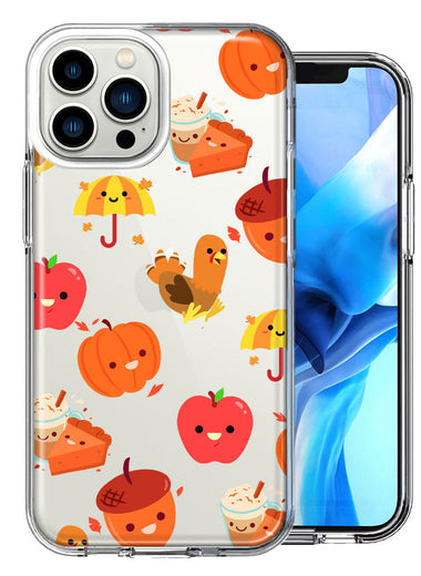 Apple iPhone 14 Pro Max Thanksgiving Cute Autumn Fall Pumpkins Design Double Layer Phone Case Cover