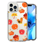 Apple iPhone 14 Pro Thanksgiving Cute Autumn Fall Pumpkins Design Double Layer Phone Case Cover