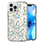 Apple iPhone 14 Pro Max Cute Space Unicorns Design Double Layer Phone Case Cover