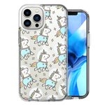 Apple iPhone 14 Pro Cute Space Unicorns Design Double Layer Phone Case Cover
