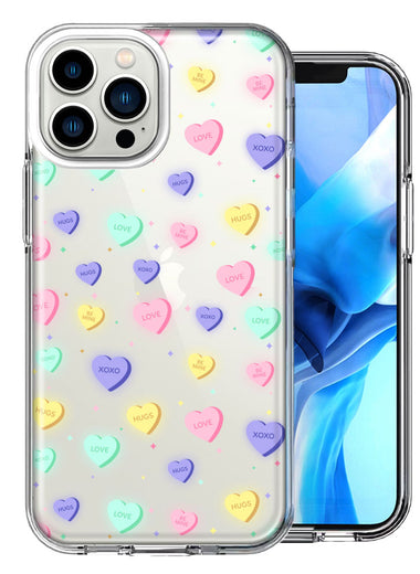 Apple iPhone 13 Pro Max Valentine's Day Heart Candies Design Double Layer Phone Case Cover