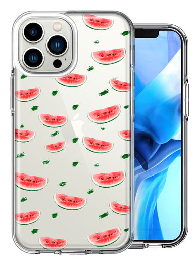 Apple iPhone 13 Pro Max Watermelon Polkadots Design Double Layer Phone Case Cover