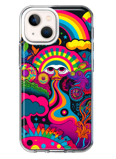 Apple iPhone 13 Psychedelic Trippy Hippie Night Walk Hybrid Protective Phone Case Cover