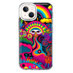 Apple iPhone 13 Psychedelic Trippy Hippie Night Walk Hybrid Protective Phone Case Cover