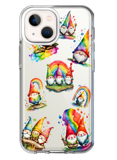 Apple iPhone 13 Colorful Neon Glow Rainbow Gnomes Painting Hybrid Protective Phone Case Cover