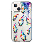 Apple iPhone 13 Neon Water Painting Colorful Splash Gnomes Hybrid Protective Phone Case Cover