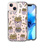 Apple iPhone 14 Plus Cute Valentine Pink Love Hearts Fries Before Guys Double Layer Phone Case Cover
