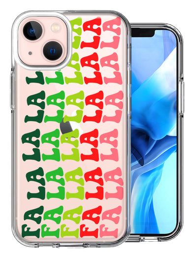 Apple iPhone 14 Plus Deck The Halls Christmas Carol Falala Festive Lyric Vintage 70s Letters Double Layer Phone Case Cover