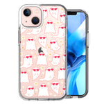 Apple iPhone 15 Plus Floating Heart Glasses Love Ghosts Vaneltines Day Cutie Daisy Double Layer Phone Case Cover