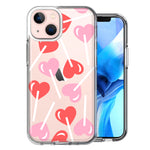Apple iPhone 14 Plus Heart Suckers Lollipop Valentines Day Candy Lovers Double Layer Phone Case Cover