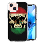 Apple iPhone 14 Plus Mexico Flag Skull Double Layer Phone Case Cover