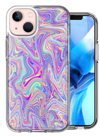 Apple iPhone 14 Plus Paint Swirl Double Layer Phone Case Cover