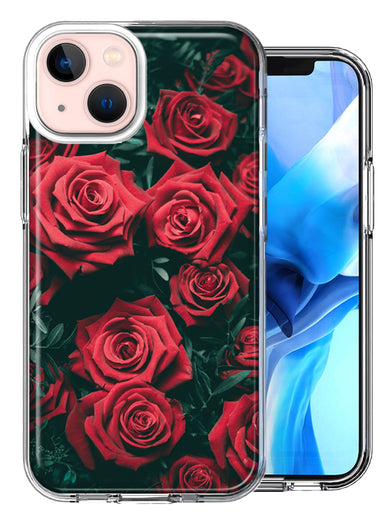 Apple iPhone 14 Plus Red Roses Double Layer Phone Case Cover