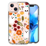 Apple iPhone 13 Spooky Season Fall Autumn Flowers Ghosts Skulls Halloween Double Layer Phone Case Cover