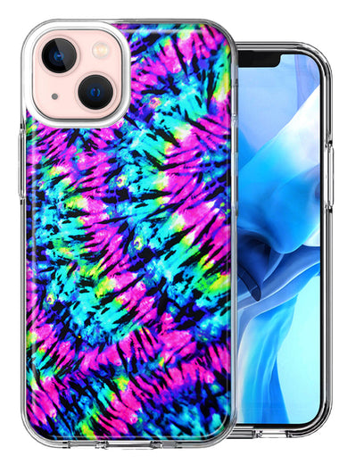 Apple iPhone 15 Plus Hippie Tie Dye Double Layer Phone Case Cover