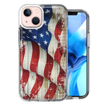Apple iPhone 14 Vintage USA Flag Double Layer Phone Case Cover