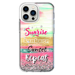 Apple iPhone 13 Pro Summer Brush Strokes Sunrise Sunburn Sunset Repeat Hybrid Protective Phone Case Cover