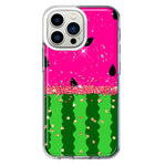 Apple iPhone 13 Pro Summer Watermelon Sugar Vacation Tropical Fruit Pink Green Hybrid Protective Phone Case Cover