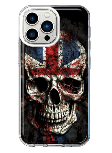 Apple iPhone 13 Pro British UK Flag Skull Hybrid Protective Phone Case Cover